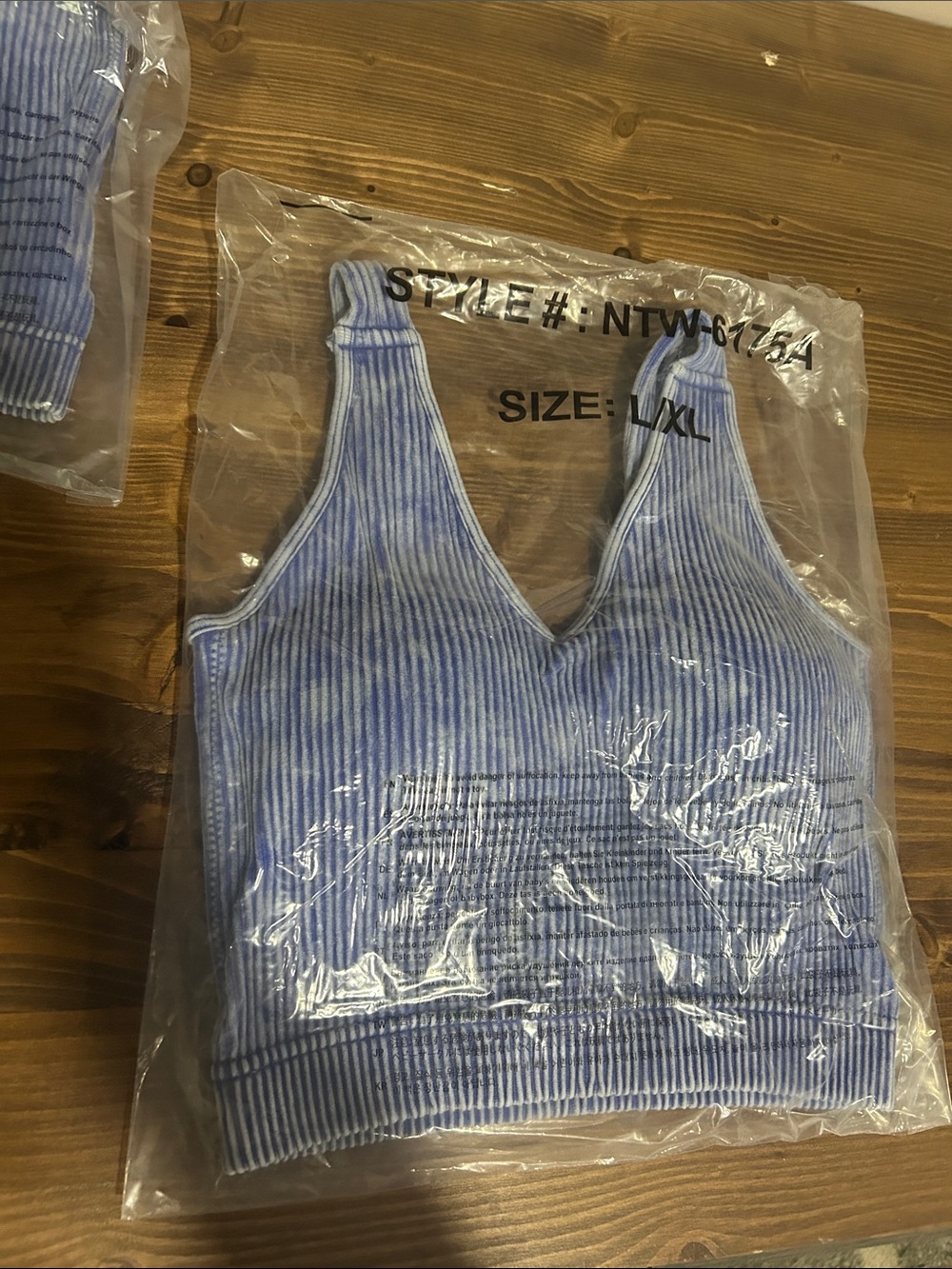Zenana stone-washed ribbed racerback brami tank bralette New size L/XL